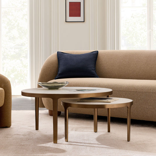 Dopper 24" Marble Nesting Coffee Tables
