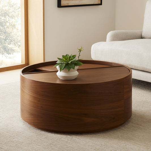 Dopper 36" Round Storage Drum Coffee Table